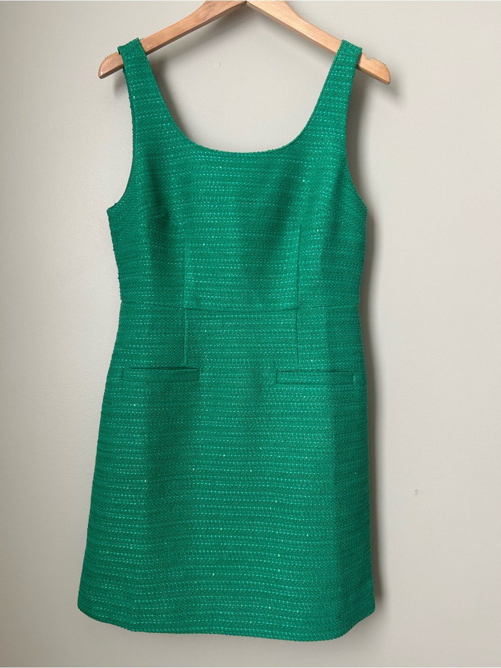 NWT J.Crew Mini Sheath Dress Summer Green Sequin Tweed 6 BP602